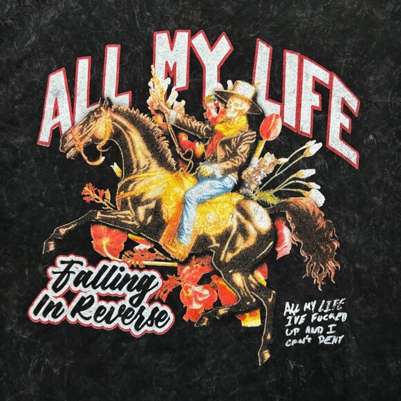 Falling in Reverse All My Life Rock Band Mineral Wash T-Shirt Size 3XL - Picture 2 of 4